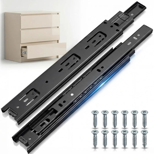 2 Pack 16 Inch Drawer Slides Side Mount Rails Heavy Duty Full Extension Ball Bearing Draw Slides For Cabinet Kitchen Dresser Runners 100 Pound Capacity Auto Lock Anti Drop Rust Resistant Zinc Plated Cold Rolled Steel