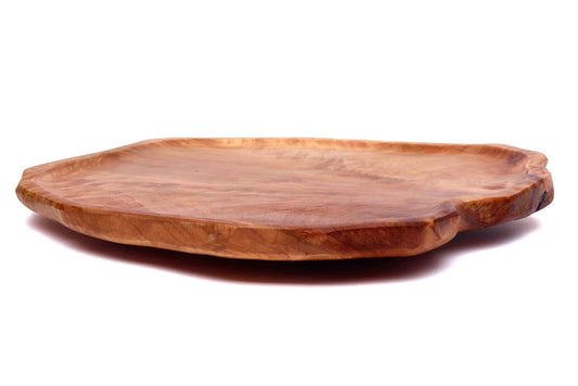 16 inch handmade root wood lazy susan turntable, rustic wooden rotating serving platter designed for dining tables and countertops
