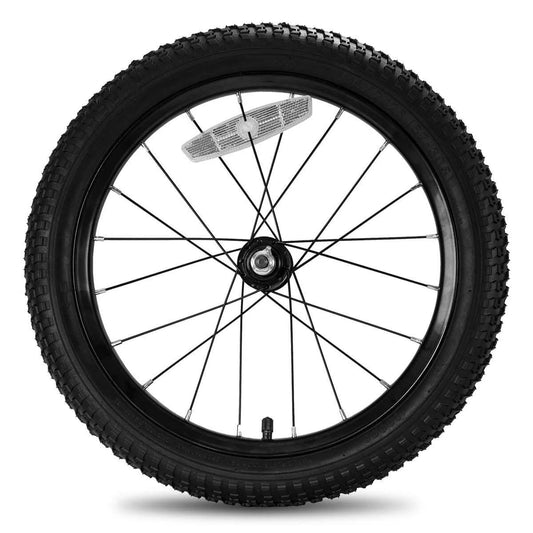 16 Inch Kids Bike Front Wheel Replacement with Air Rubber Tire, Black Steel Rim, Stainless Spokes, 3/8 inch axle, fits JOYSTAR bikes