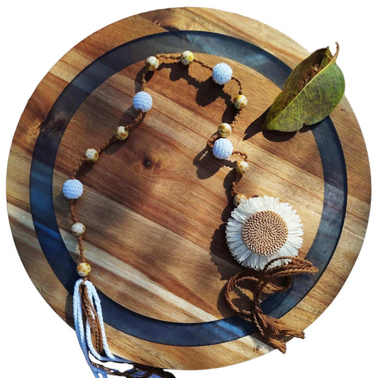 16 inch large lazy susan turntable made from acacia wood and resin, rotating serving tray designed as a charcuterie board