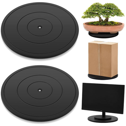 2 Pack 16 Inch Lazy Susan Turntables With 360 Degree Rotation Heavy Duty Rotating Stands Featuring Steel Ball Bearings And Flat Bases Ideal For Model Bases Rotating Plants And Crafts TVs And Monitors