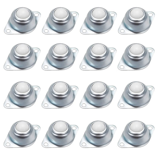 16 Pack 5/8 Inch Nylon Ball Transfer Bearing Units With 360 Degree Rotation 22 Lb Load Capacity Stainless Steel And Nylon Balls Table Conveyor Rollers For Transmission Furniture And Wheelchairs Easy Mount With 4 Mm Holes