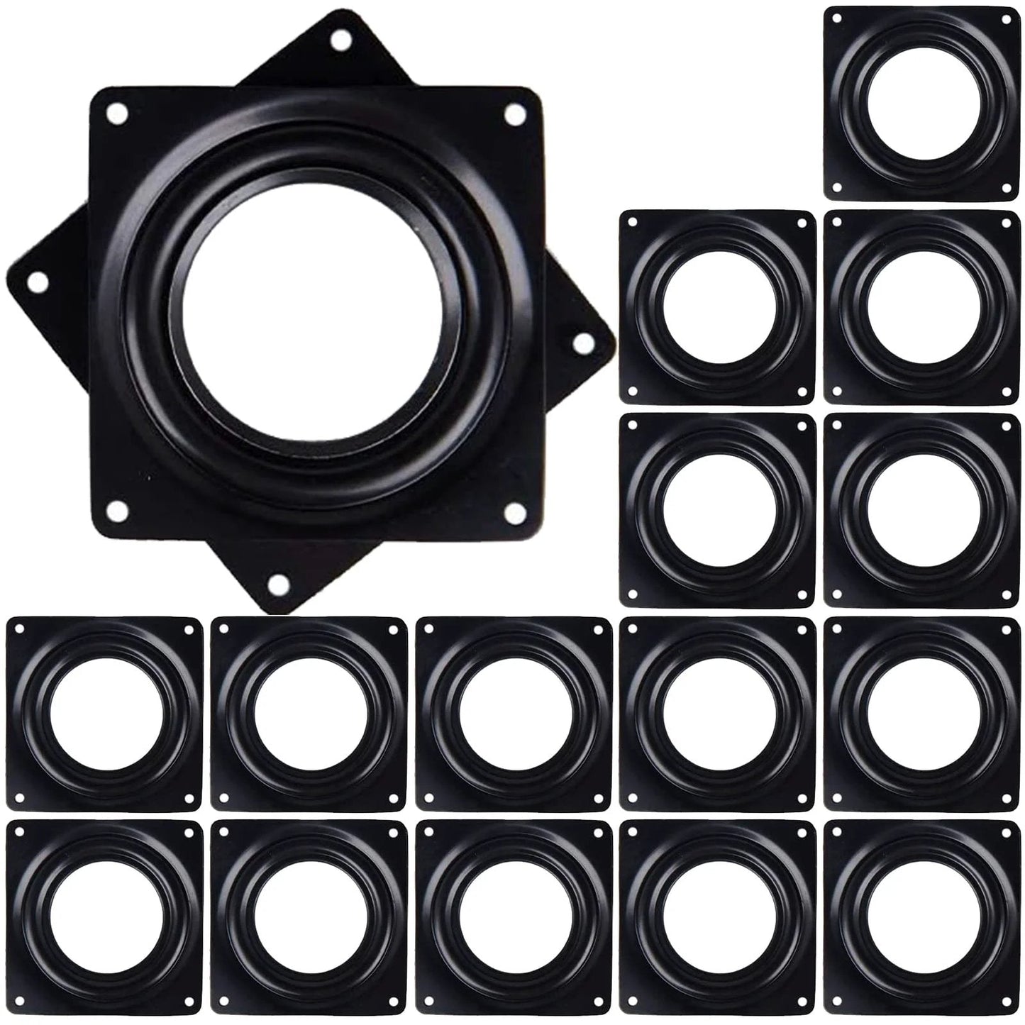 16 Pack 4 Inch Lazy Susan Turntable Bearings 5/16 Inch Thick Swivel Plate For Serving Trays Kitchen Cabinets Craft Projects And Makeup Holders Durable Rust Resistant Steel Black Coated For Smooth 360 Degree Rotation