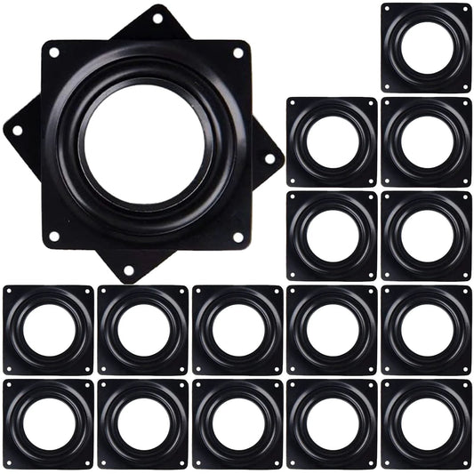 16 Pack 4 Inch Lazy Susan Turntable Bearings 5/16 Inch Thick Swivel Plate For Serving Trays Kitchen Cabinets Craft Projects And Makeup Holders Durable Rust Resistant Steel Black Coated For Smooth 360 Degree Rotation
