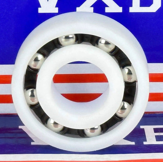 16003 Plastic Bearing - POM - SS316 Stainless Steel Balls - Food Grade - 17x35x8mm