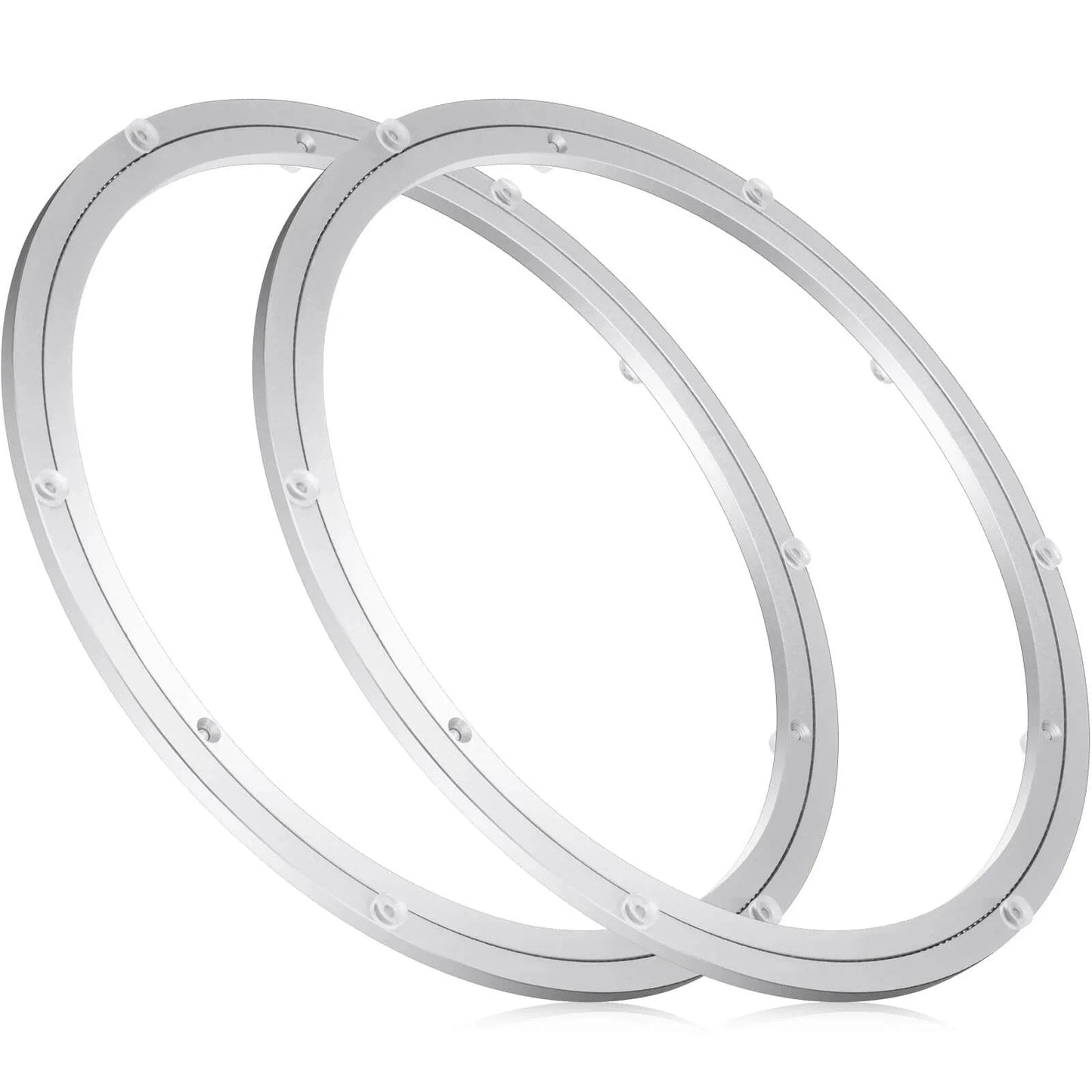 2 Pack 16 Inch Aluminum Lazy Susan Turntable Bearings, Heavy Duty Rotating Hardware Rings with Smooth Swivel, Strong Load Capacity