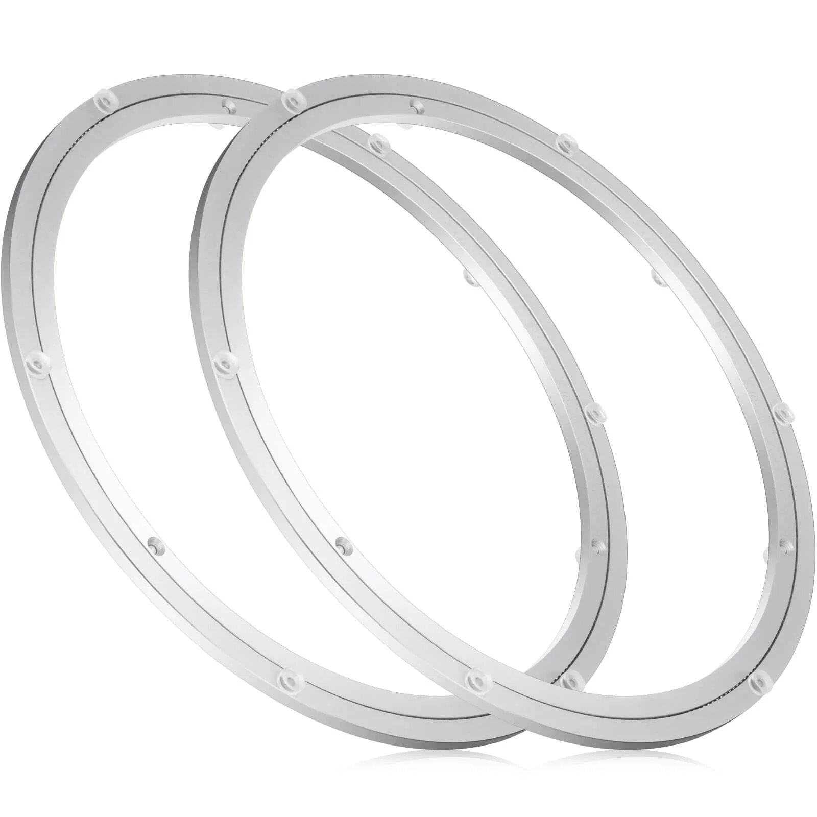 2 Pack 16 Inch Aluminum Lazy Susan Turntable Bearings, Heavy Duty Rotating Hardware Rings with Smooth Swivel, Strong Load Capacity