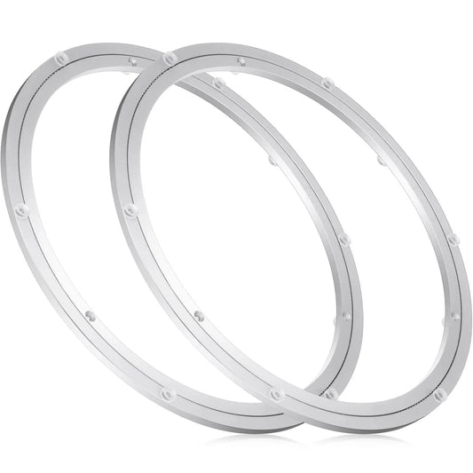 2 Pack 16 Inch Aluminum Lazy Susan Turntable Bearings, Heavy Duty Rotating Hardware Rings with Smooth Swivel, Strong Load Capacity