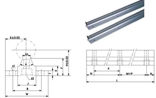 16mm 44 Rail Guideway System Linear Motion