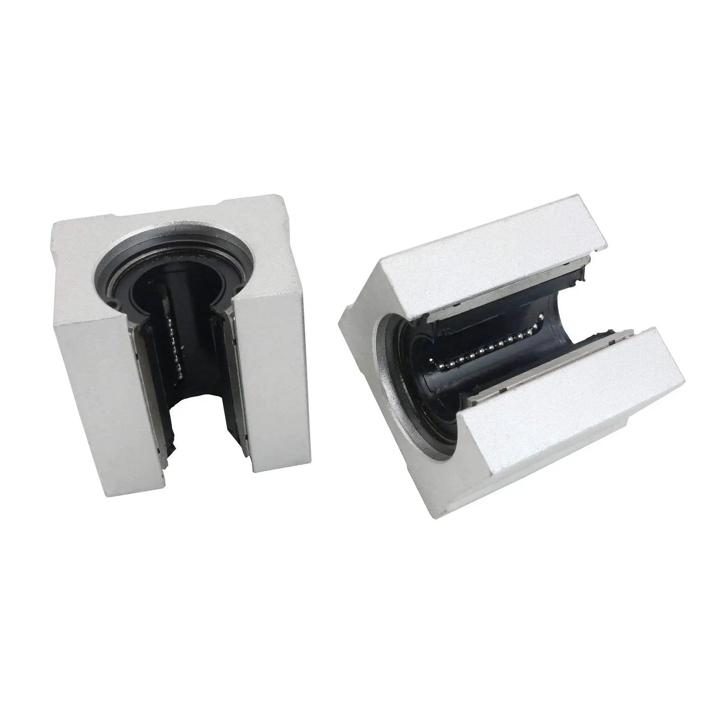 16mm SBR16UU Linear Bearing Pillow Block Open Box Slider Set For CNC Router Parts, high precision aluminum housing close-up