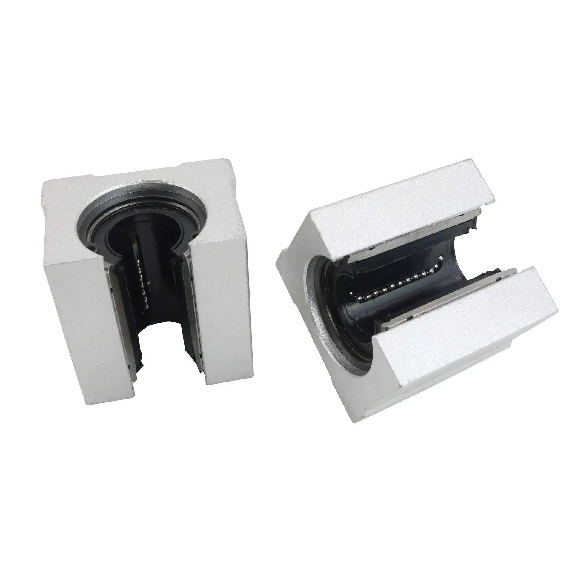 16mm SBR16UU Linear Bearing Pillow Block Open Box Slider Set For CNC Router Parts, high precision aluminum housing close-up