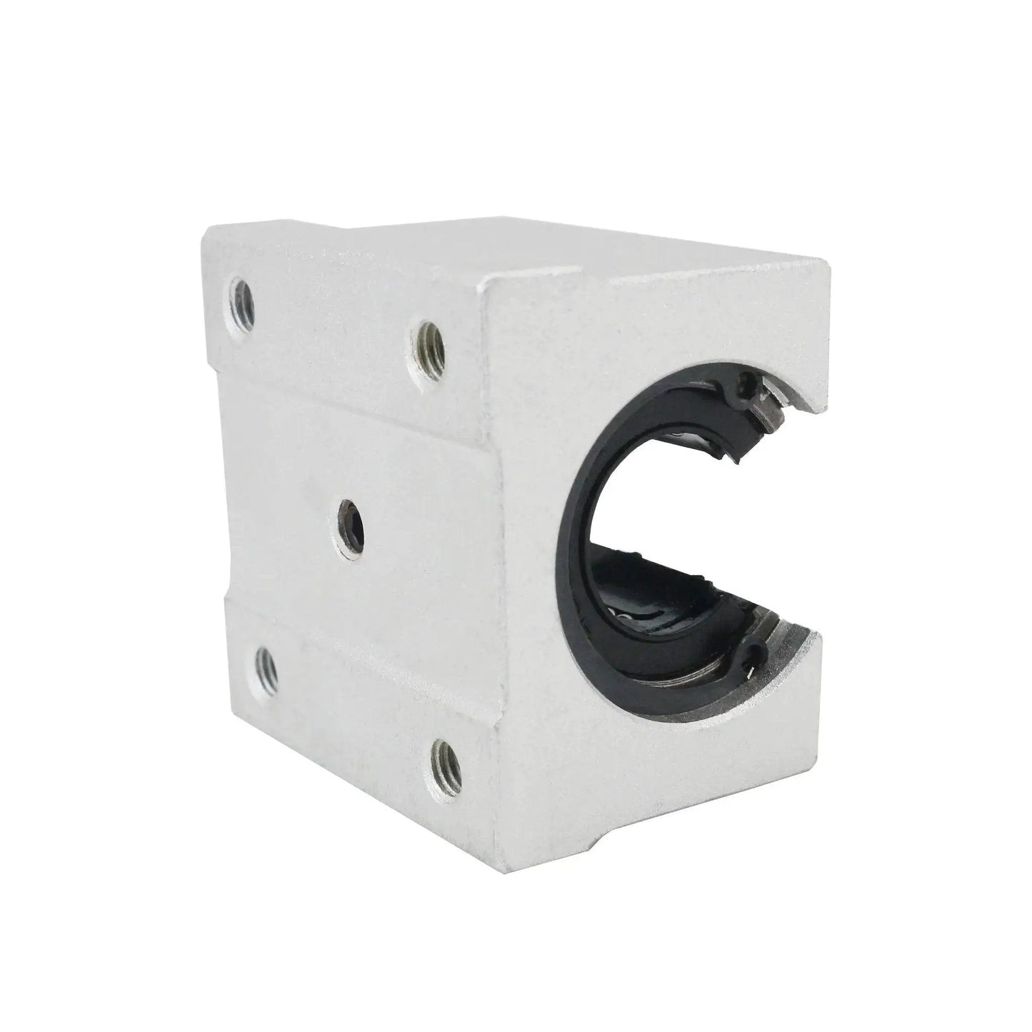 16mm SBR16UU Linear Bearing Pillow Block Open Box Slider Set for CNC Router Parts in aluminum housing front view
