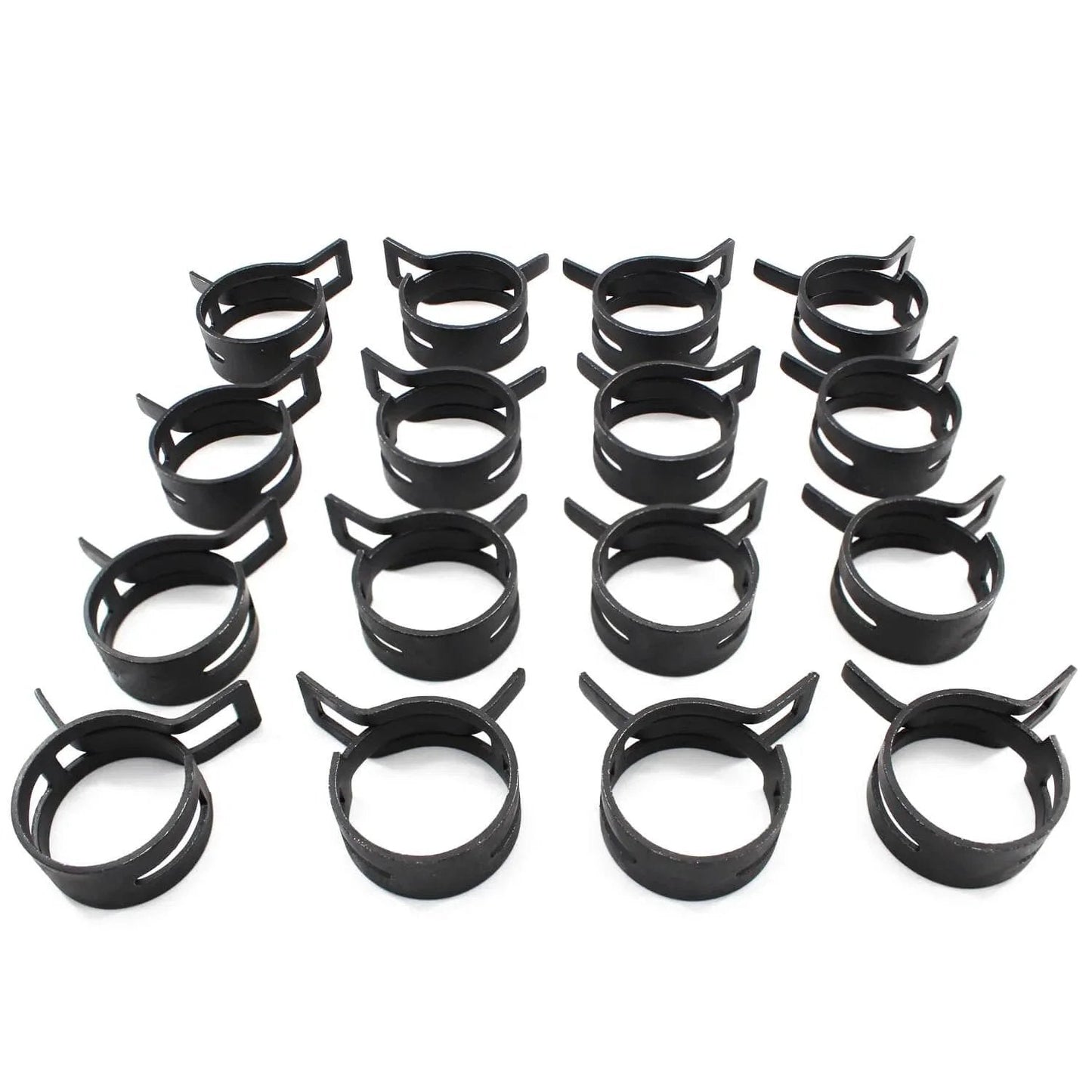 16 Pcs 22mm Spring Band Type Hose Clamps For Air Water Fuel Vacuum Lines Fit 23 To 24.5mm OD Hose 12mm Wide Smooth Interior 65MN Steel Durable Clamp Set