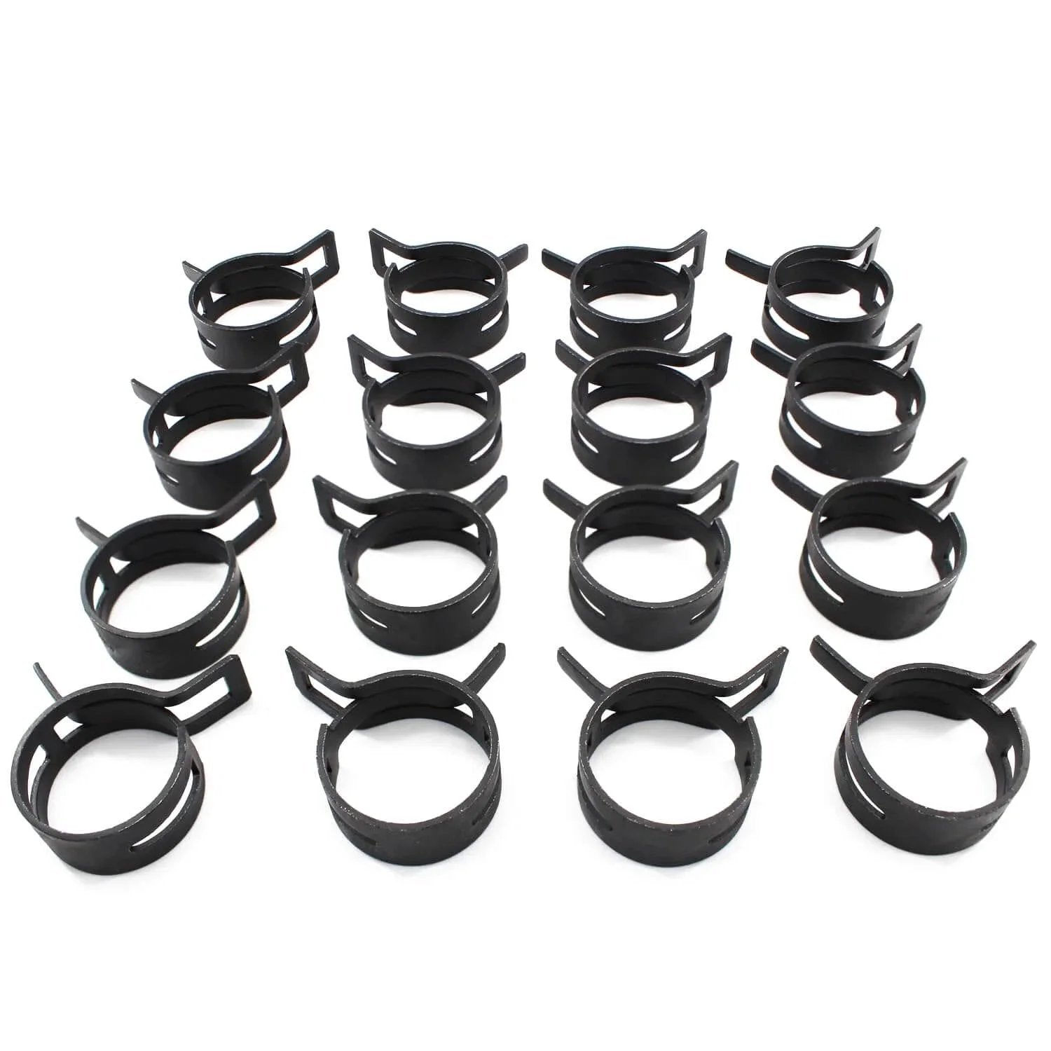16 Pcs 22mm Spring Band Type Hose Clamps For Air Water Fuel Vacuum Lines Fit 23 To 24.5mm OD Hose 12mm Wide Smooth Interior 65MN Steel Durable Clamp Set