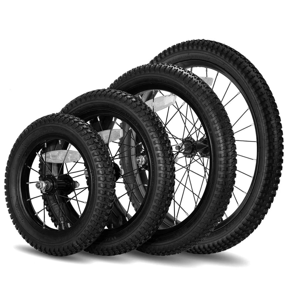 18 Inch Kids Bike Front Wheel Replacement with Air Rubber Tire, Black Steel Rim, Stainless Spokes, 3/8 inch axle, fits JOYSTAR bikes