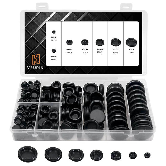 188 Piece Rubber Grommet Kit for Wiring Electrical Plumbing Round Hole Seals Waterproof Insulation and Wire Protection