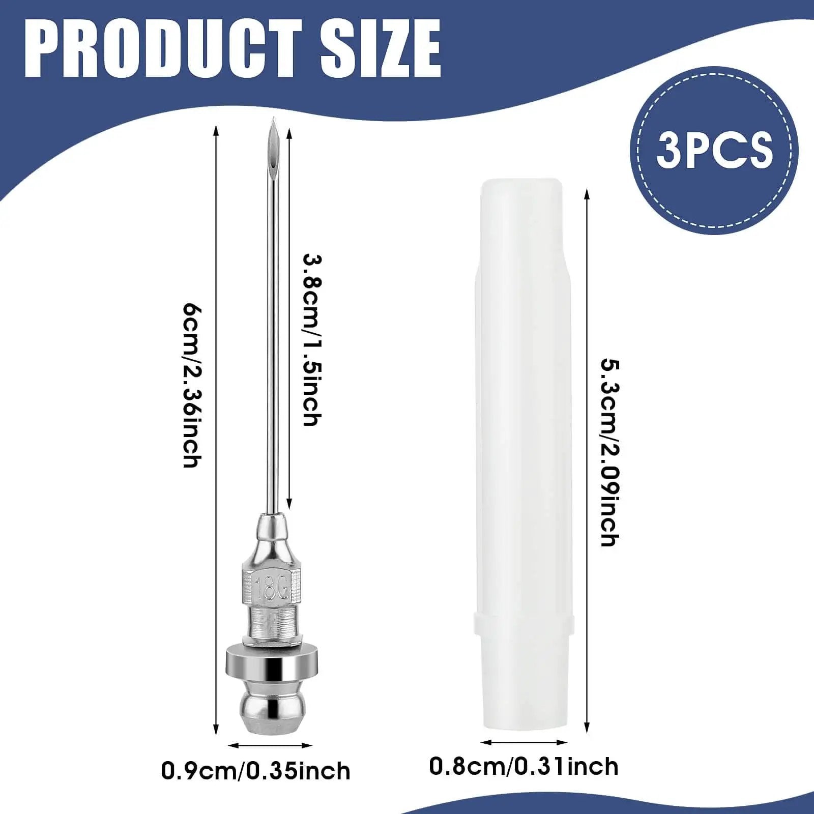 Three Pack 18G Grease Gun Needles For Easy Lubrication Of Machines And Bicycle Chains Carbon Steel Tips Pro Grade Durable
