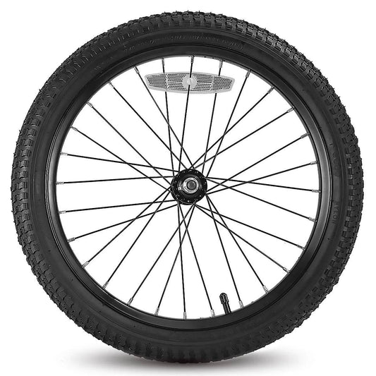 18 Inch Kids Bike Front Wheel Replacement with Air Rubber Tire, Black Steel Rim, Stainless Spokes, 3/8 inch axle, fits JOYSTAR