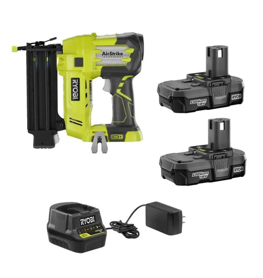 18V Air Strike Brad Nailer Kit with two batteries and charger for fast, precise trim nailing, shown with cordless design and tools