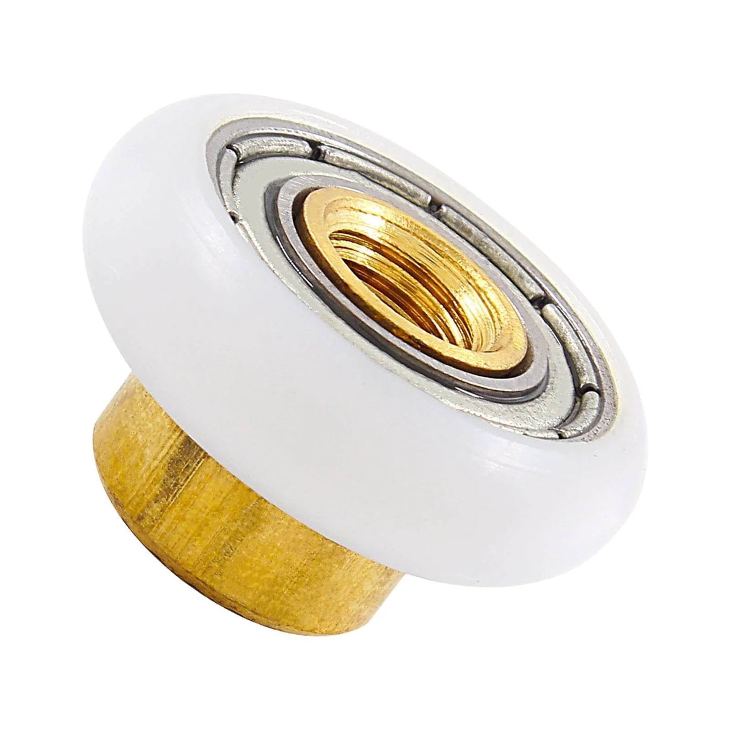 Close-up of a single 19mm shower door roller with copper center from 4PCS Shower Door Roller Runners 19mm Sliding Replacement Wheels set.