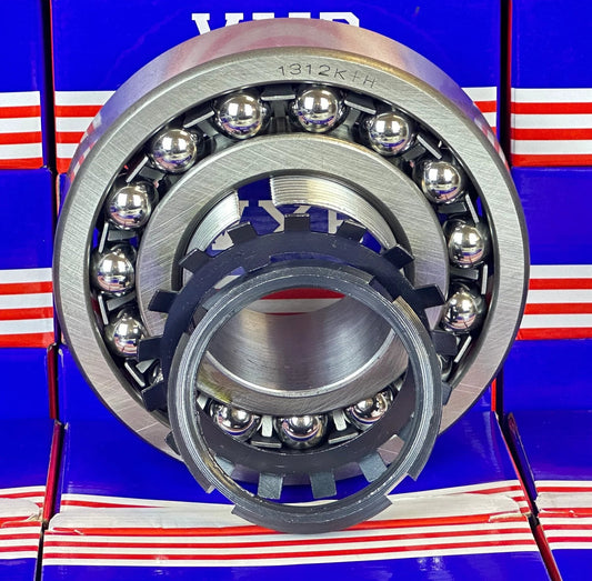 1312K+H Self Aligning Ball Bearing - Adapter Sleeve 55x130x31mm