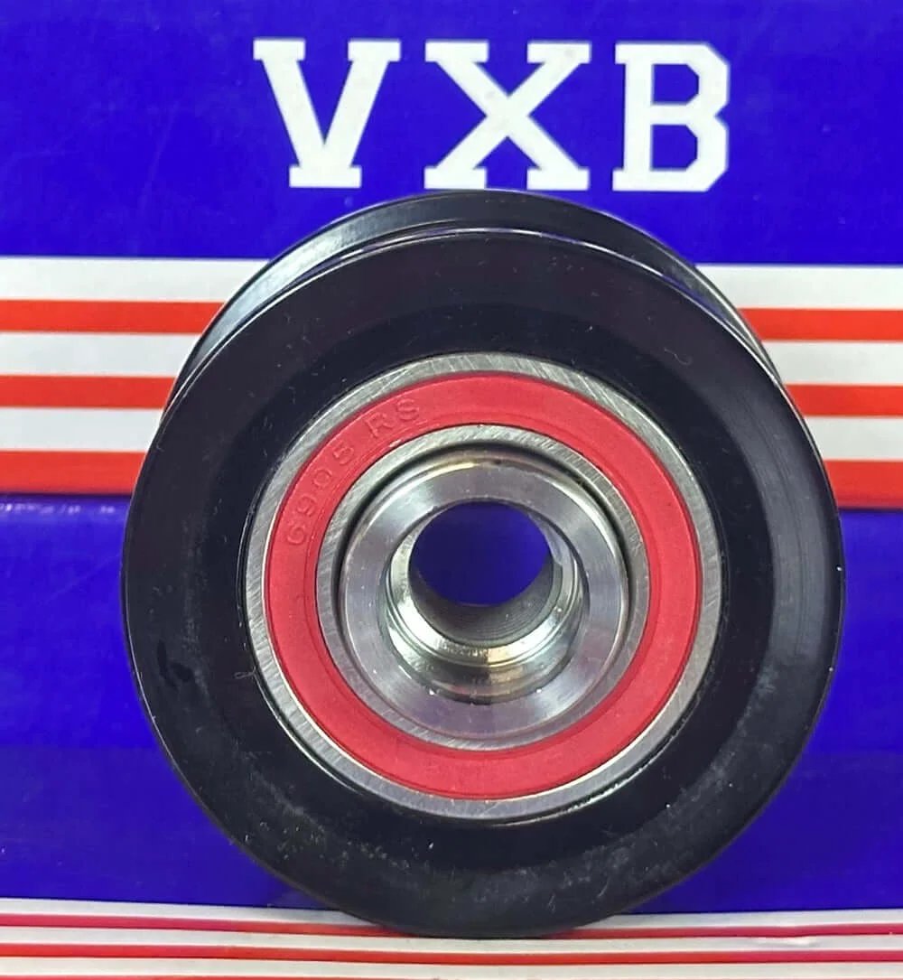 31141-5X6-J01 Alternator Pulley Bearing 2015-2020 Acura TLX 2016-2023 Honda Civic viewed from front with red inner ring.