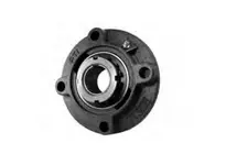 Front view of Piloted flange UKFC211 with HE2311 concentric locking adapter, single-row ball insert, 2 in I.D., cast iron housing, relubricatable.