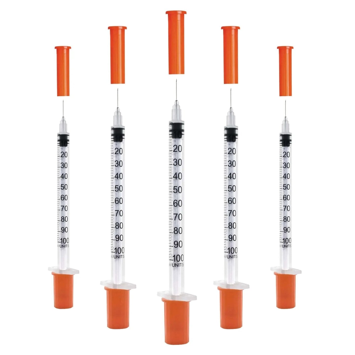 Individually Wrapped 1cc Syringes With 31G Needles 8mm Sterile Pack Of 20 Medical Grade for precise dosing, shown without packaging.