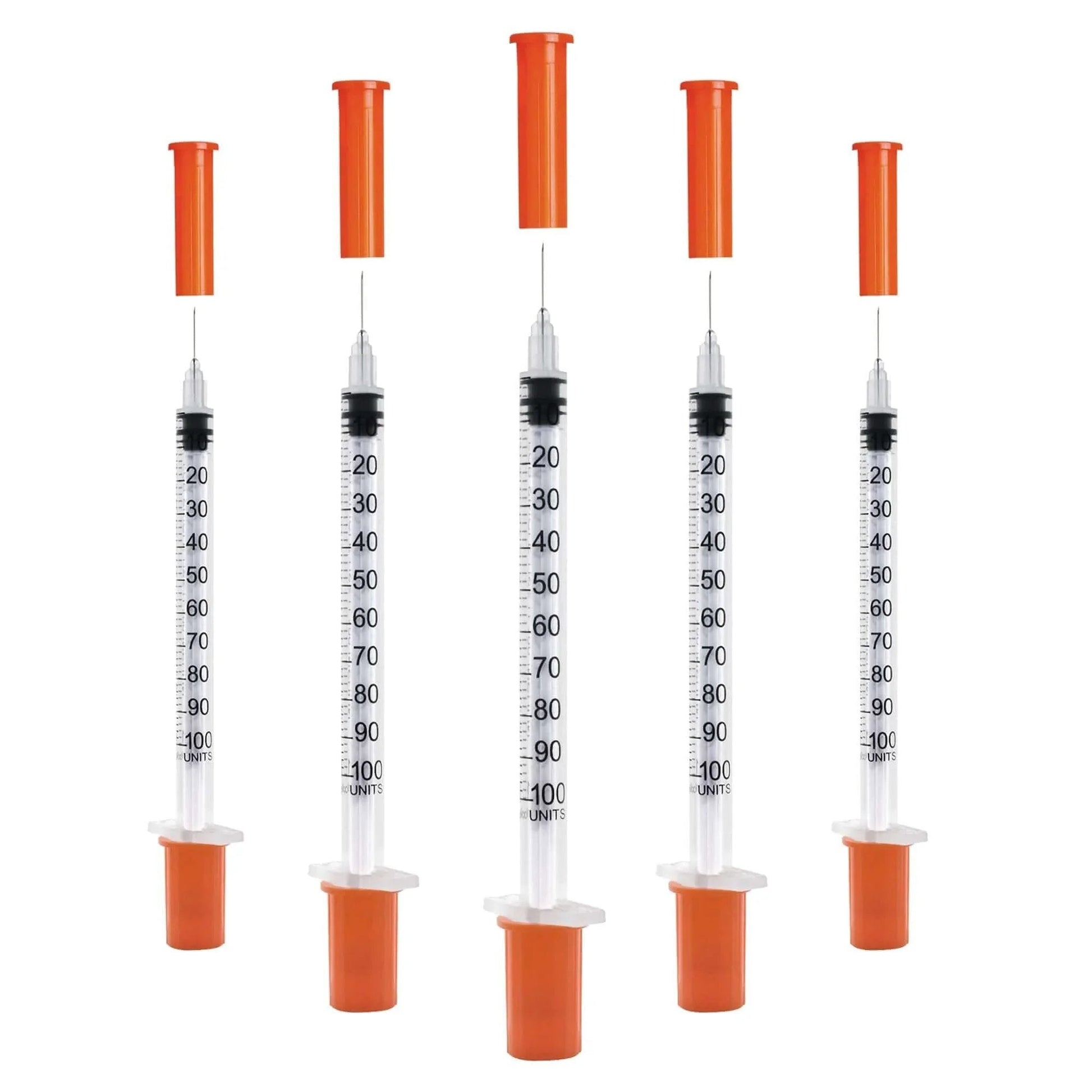 Individually Wrapped 1cc Syringes With 31G Needles 8mm Sterile Pack Of 20 Medical Grade for precise dosing, shown without packaging.