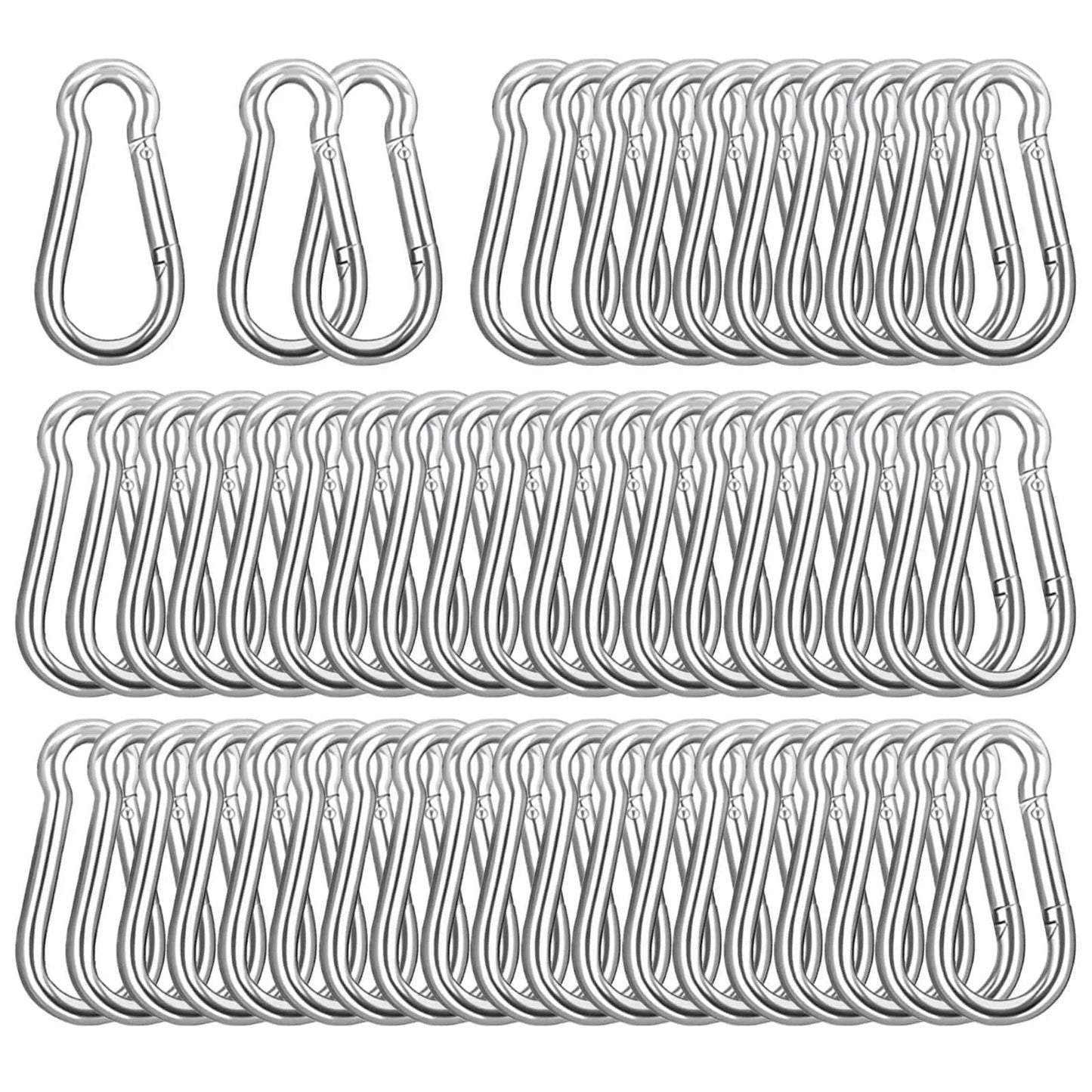 2.36 Inch M6 Carabiner Clips Heavy Duty Galvanized Steel Spring Snap Hooks 260Lbs Holding Capacity 40 Pack Ideal For Hammocks Dog Leashes Camping Keychains Quick Links And Gym Use For Outdoor Activities