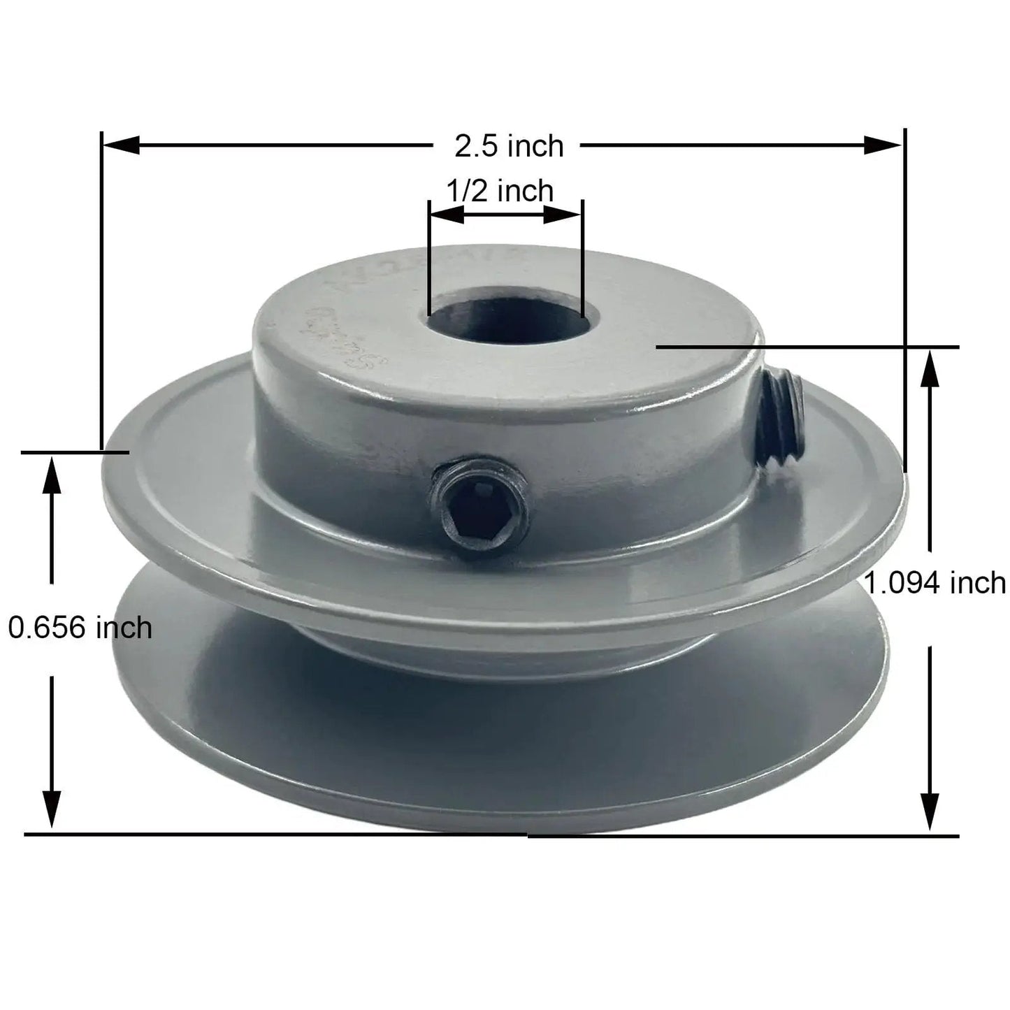 Two And A Half Inch Outer Diameter One Groove V Belt Pulley For A 3L And 4L Belts Cast Iron Sheave With One Half Inch Bore AK2512 Pulley