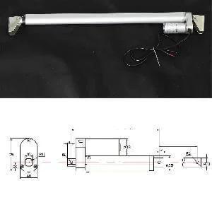 2 Inch Stroke 1000N 225 lbs DC 12 Volt Linear Actuator - Brackets