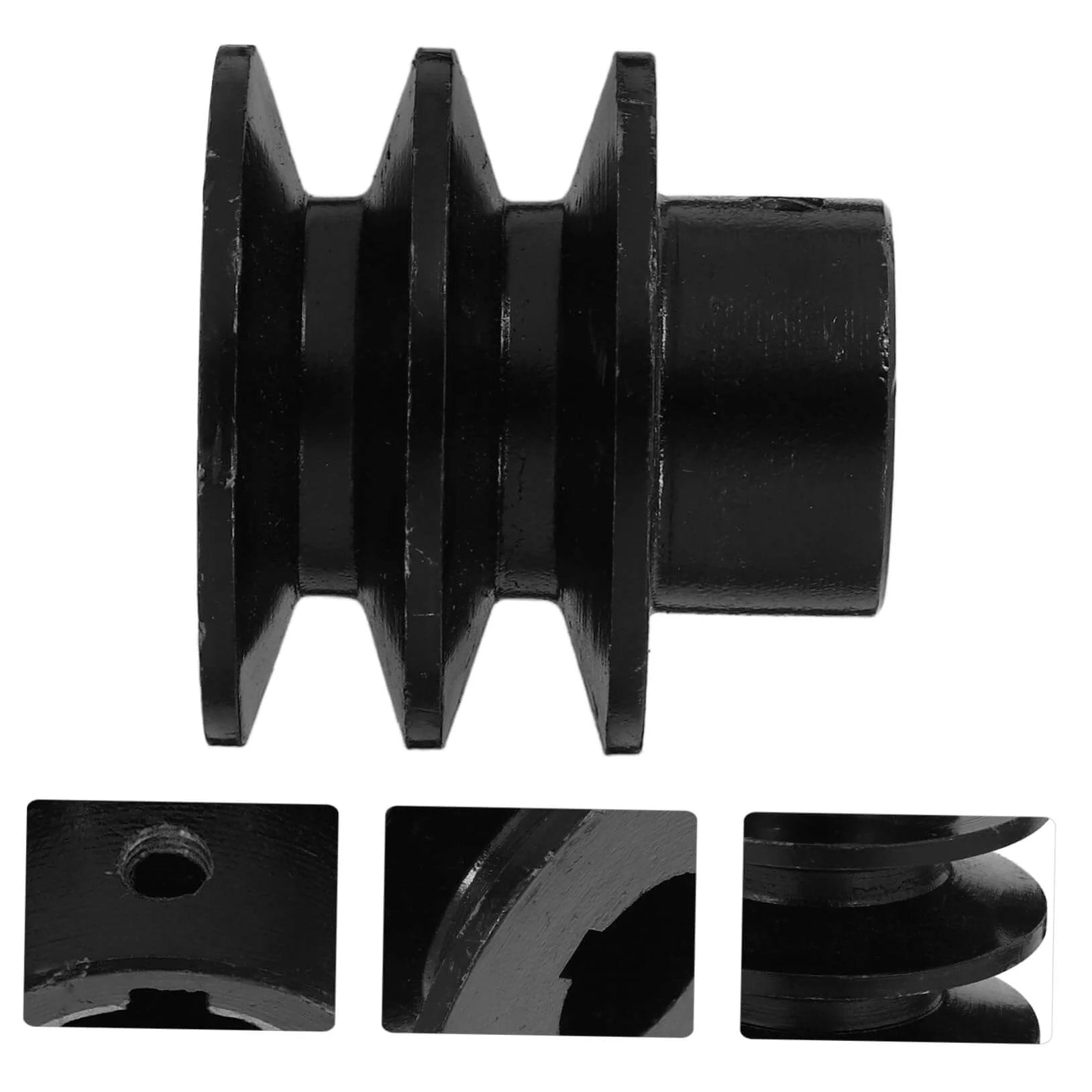 Side view of Double Groove V-Belt Pulley for Water Pump Applications Heavy Duty Cast Sheave with Simple Installation Durable Performance