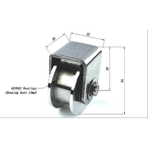 2" 304 Stainless Steel H-Shape Sliding Door Roller
