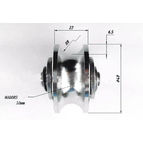 2" 304 Stainless Steel U-Shape Sliding Door Roller