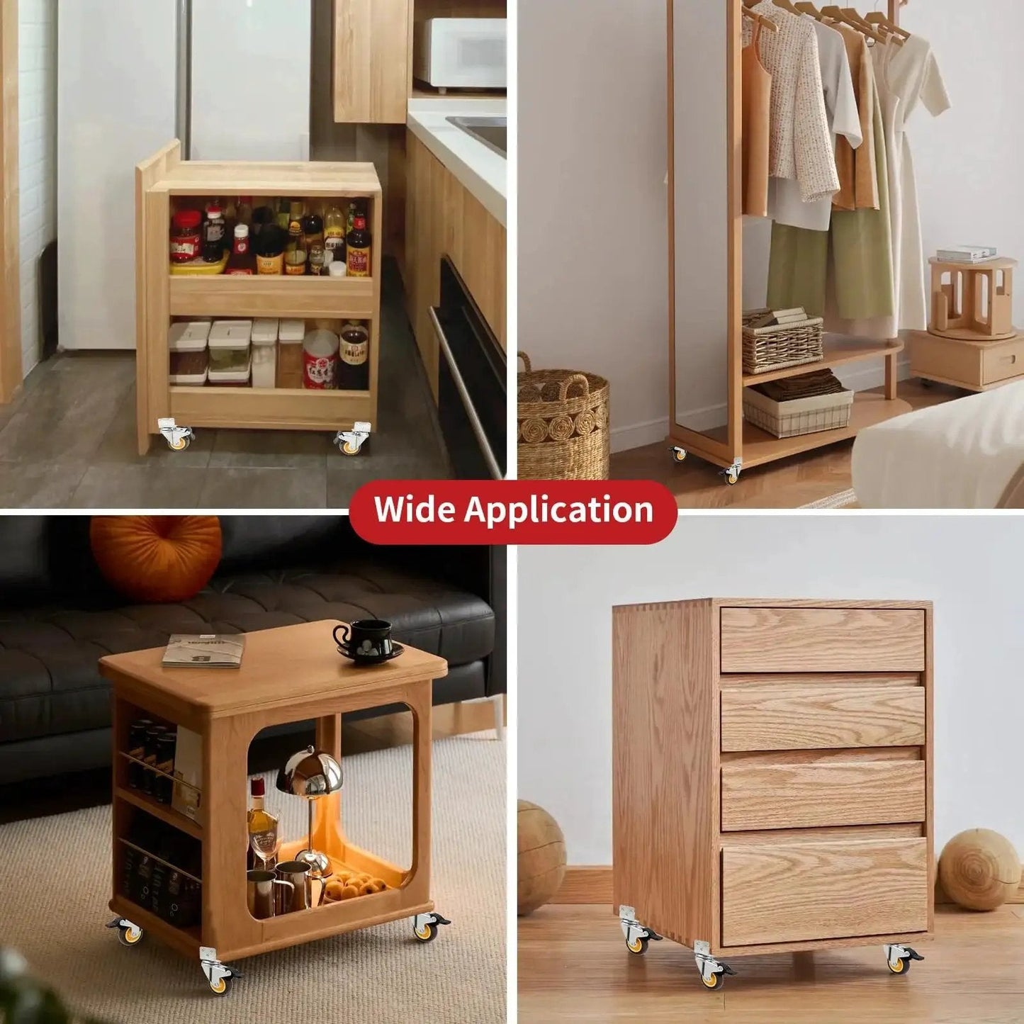 Side Mount Casters With Brake 2 Inch L Shaped Small Caster Wheels Set Of 4 on furniture showcasing wide application