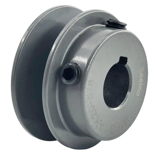2 Inch Outside Diameter V Belt Pulley With 5/8 Inch Bore For A 3L And 4L Belts Cast Iron Motor Pulley 1 Groove Not For Toothed Belts Static Balanced With Standard Keyseat 3/16 X 3/32 AK2058 side view