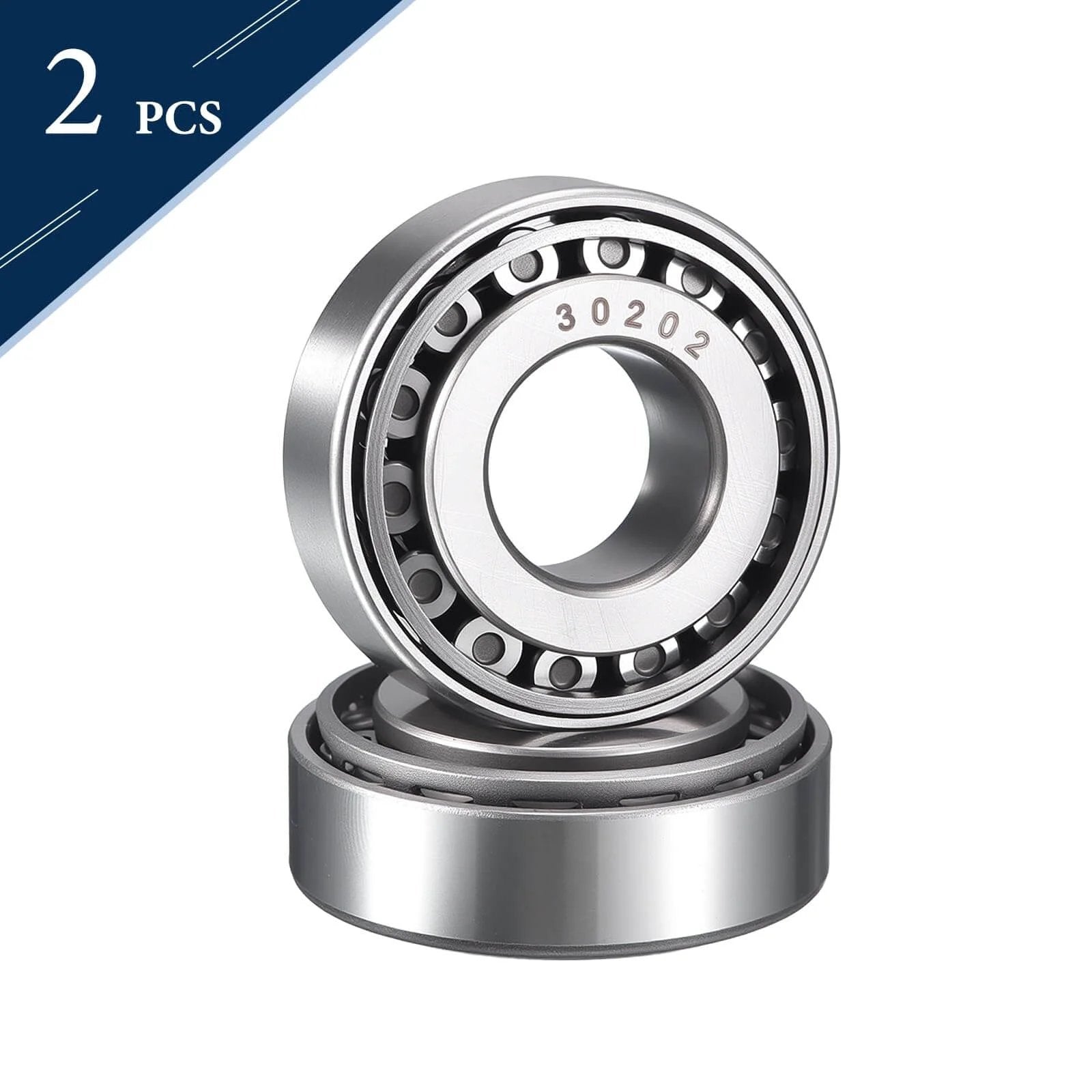 2 Pack 30202 Tapered Roller Bearing Cone and Cup Set, 15mm Bore 35mm OD 12mm Cup Width, Chrome Steel ABEC-3