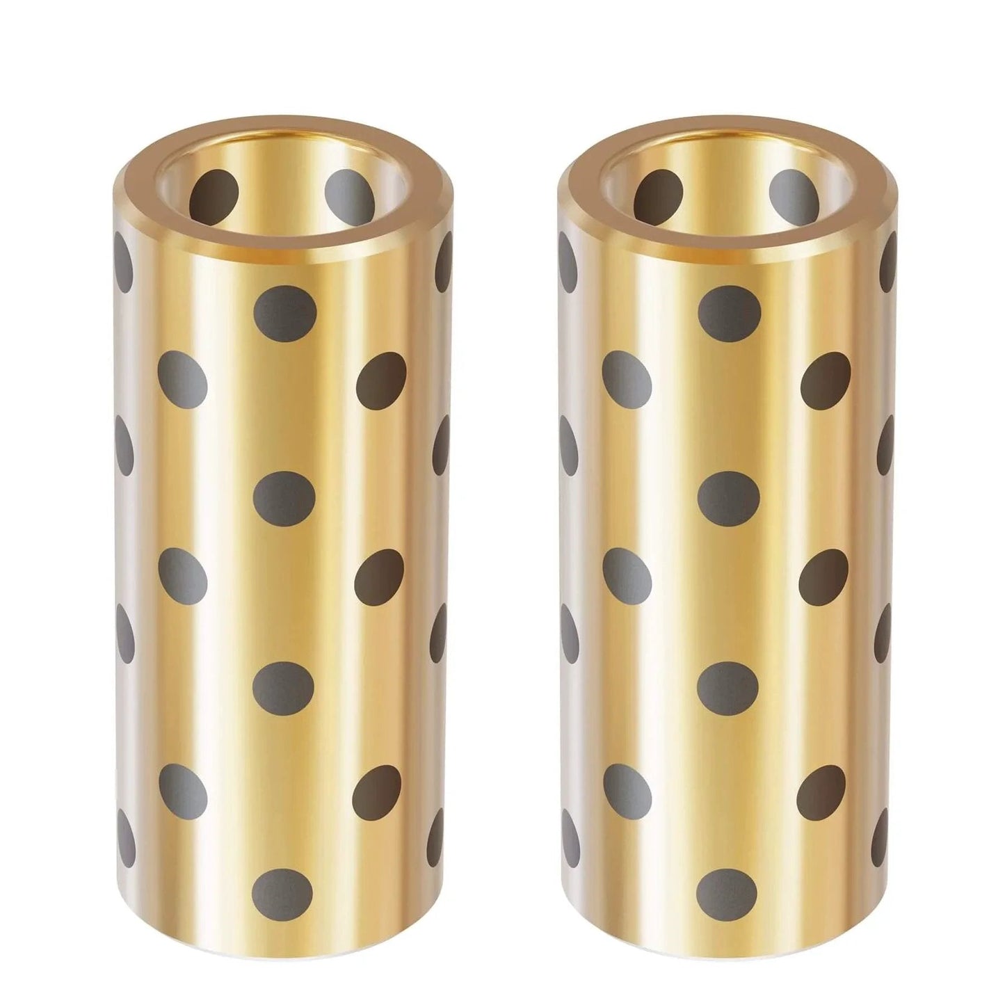 2 Pieces Brass Graphite Wrapped Oilless Bushings High Strength Brass Alloy Wear Resistant Self Lubricating Plain Bearing 8mm 10mm 25mm