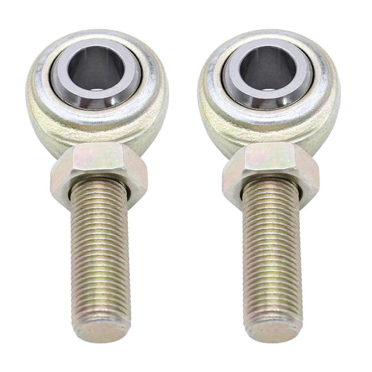 2 pcs CML8 rod end heim joints, 1/2 inch bore with 1/2-20 left hand male thread, carbon steel construction, front view