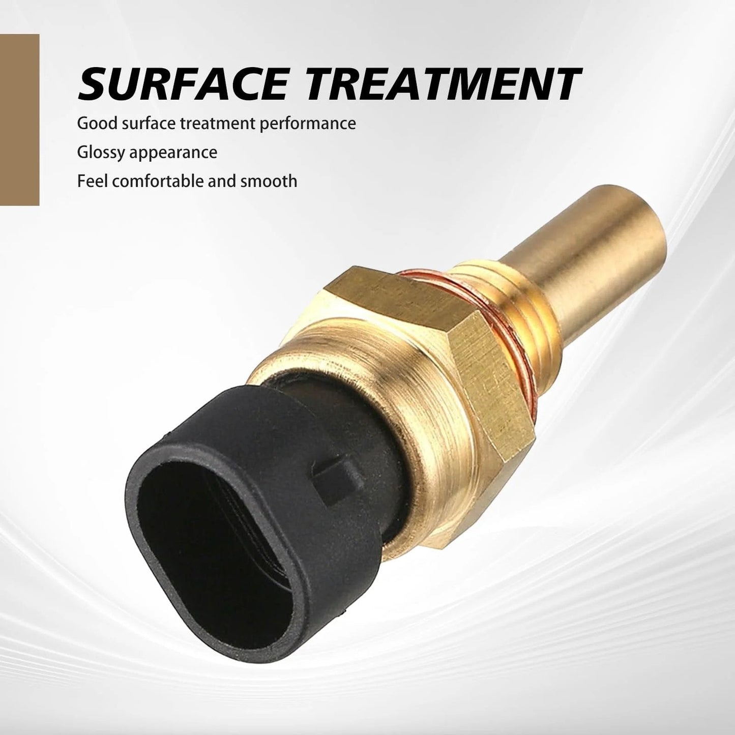 Durable 2 Pin Car Coolant Temperature Sensor Direct Replacement For OEM 15404280 12191170 60811520 12608814 Delphi Compatible gold sensor with black connector.