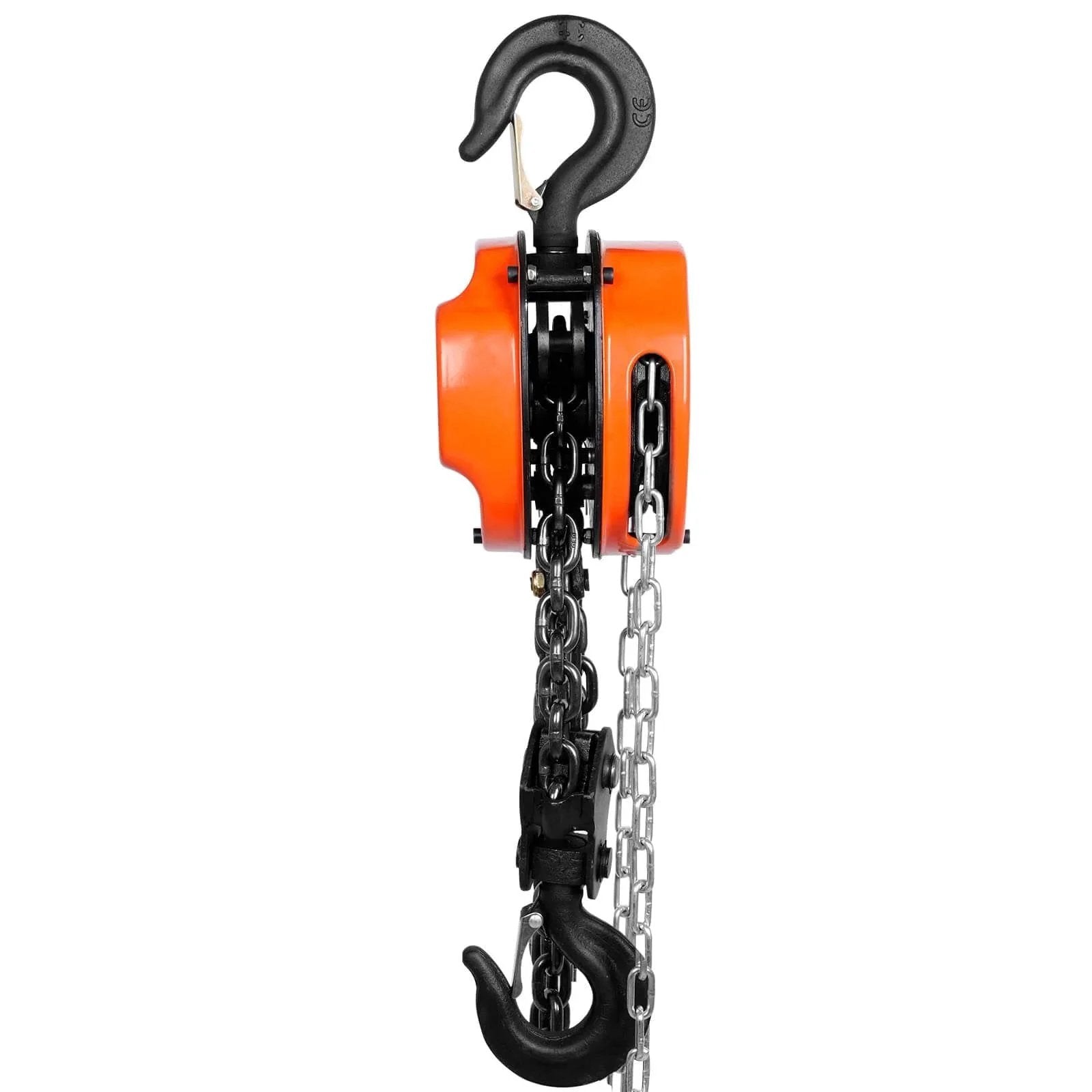 Side view of 2 Ton Hand Chain Hoist 4400 Lbs Capacity 10 Ft Lift Come Along with G80 Galvanized Chain and Double Pawl Brake