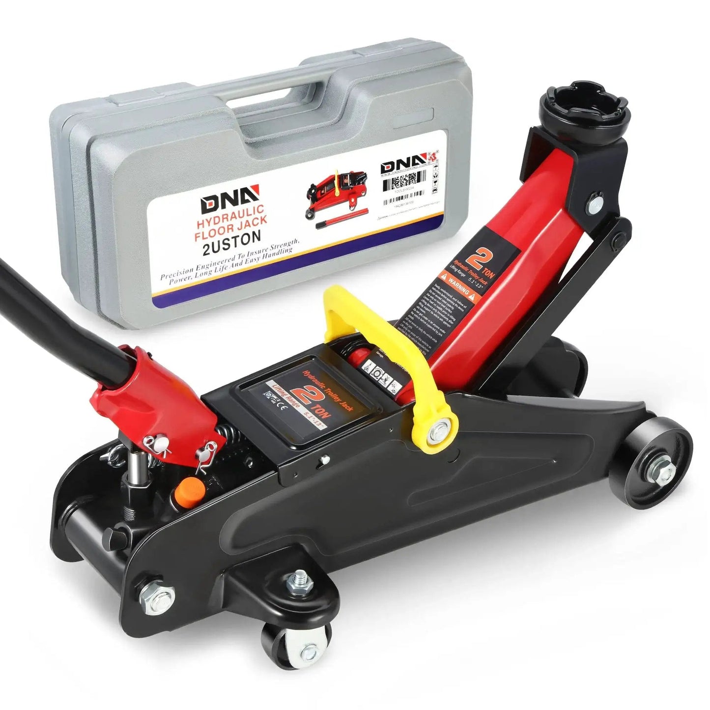 Low Profile Hydraulic Trolley Floor Jack 2 Ton Capacity 4000 Lbs With Lifting Range From 5.1 Inches To 13 Inches Black with case