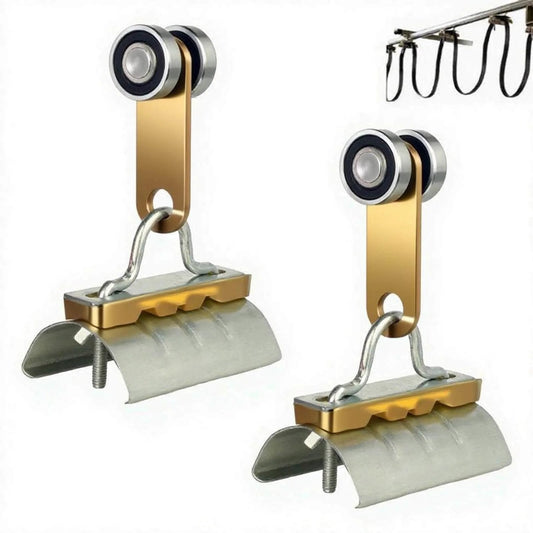 2 Wheel Cable Trolley Assembly Rollers with Dual Bearings for 1-5/8 Inch Strut Channel, Silent Galvanized Steel Unistrut Trolley, 2 PCS