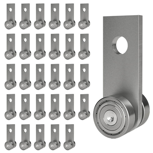 2 Wheel Trolley Assembly Rollers with Dual Bearings for 1-5/8 Inch & Taller Strut Channel, hot rolled steel, pack of 30