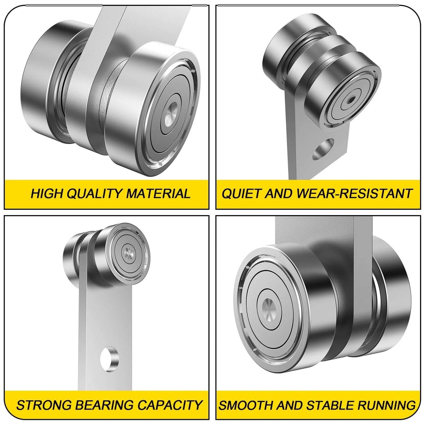 2 Wheel Trolley Assembly Rollers with Dual Bearings for 1-5/8 Inch & Taller Strut Channel, Heavy Duty Galvanized Carbon Steel Trolley