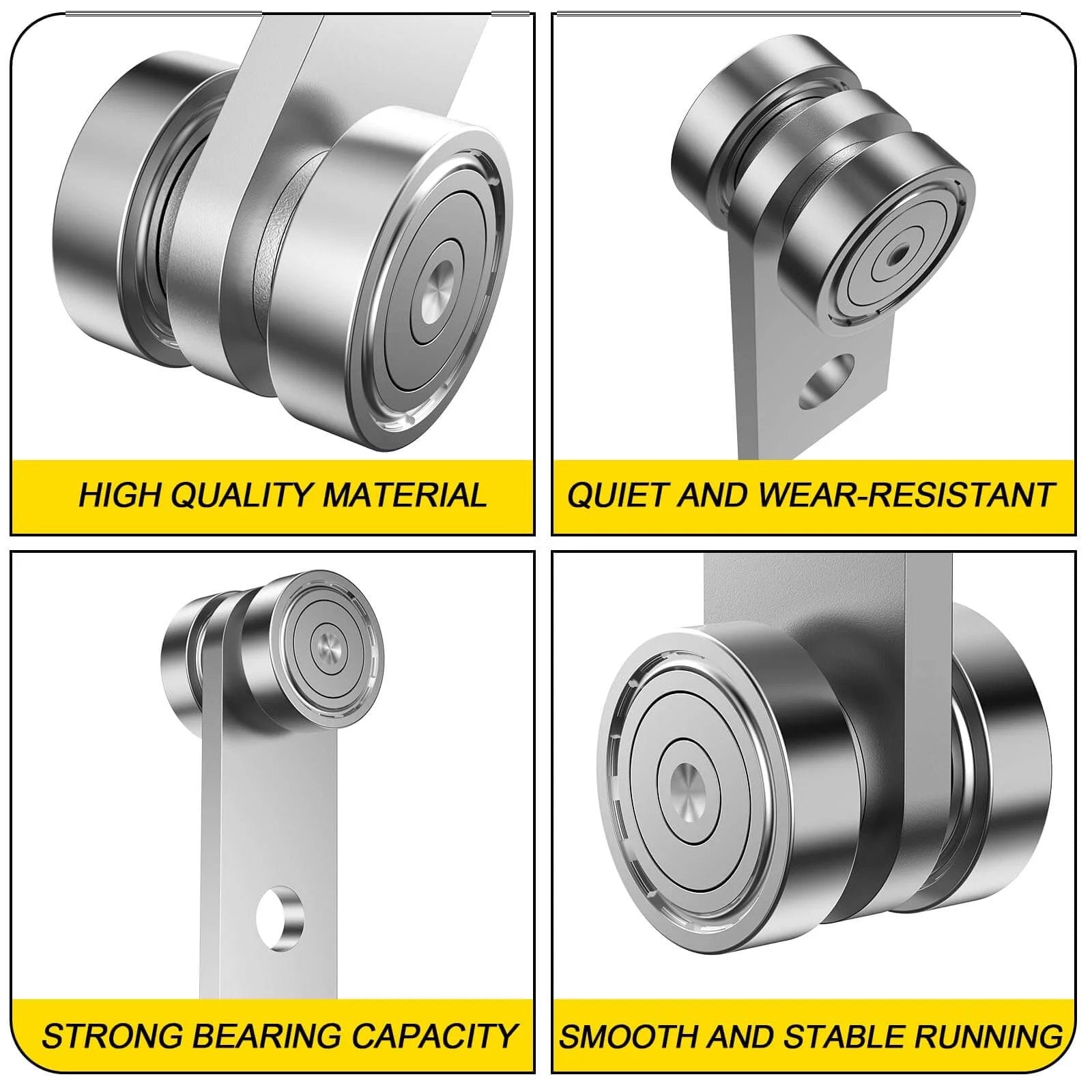 2 Wheel Trolley Assembly Rollers with Dual Bearings for 1-5/8 Inch & Taller Strut Channel, Heavy Duty Galvanized Carbon Steel Trolley