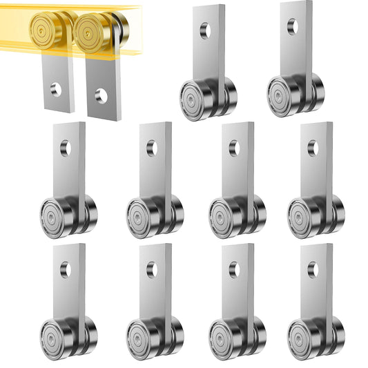 Pack of 10 2 Wheel Trolley Assembly Rollers with Dual Bearings Hot Rolled Steel Galvanized for 1-5/8 Inch Strut Channels