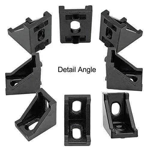 20-Sets Black 2020 Series Aluminum Profile Connector Set - Rail Accessories