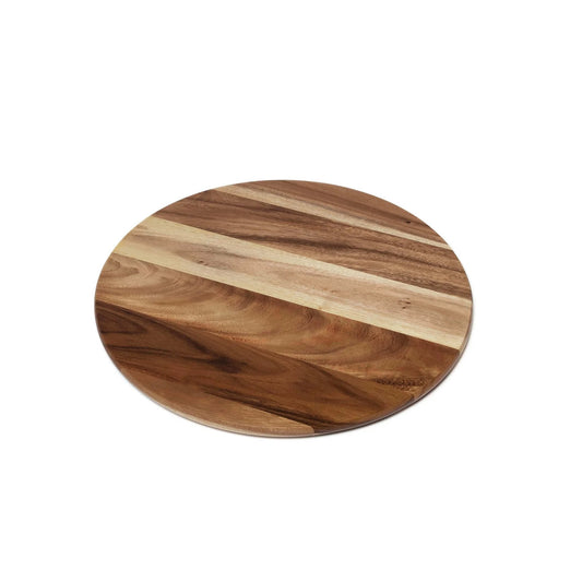 20 inch acacia wood lazy susan turntable designed for tables and counters, grand rotating wooden organizer for dining, pantry, and craft rooms